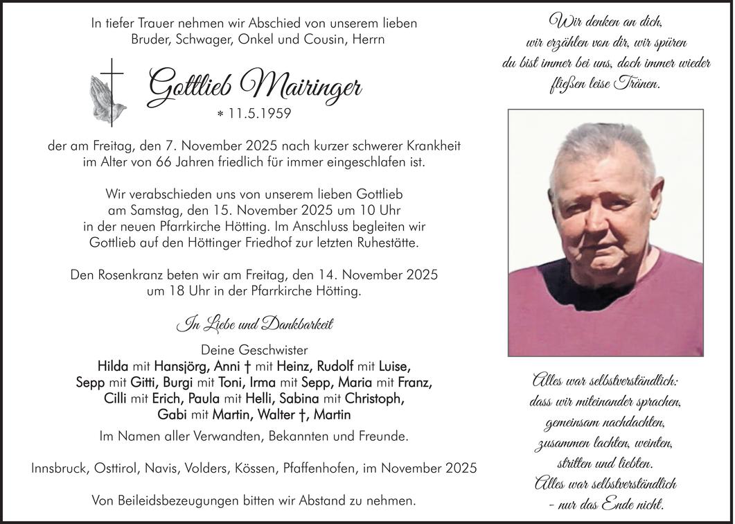 Gottlieb Mairinger Bild