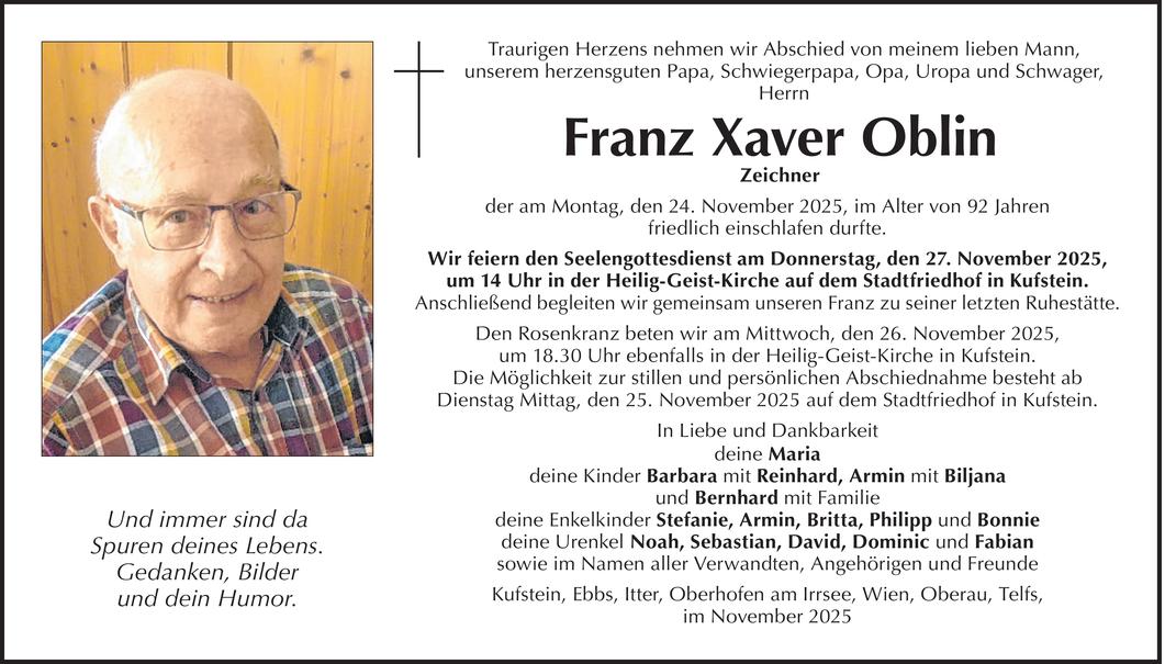 Franz Xaver Oblin Bild